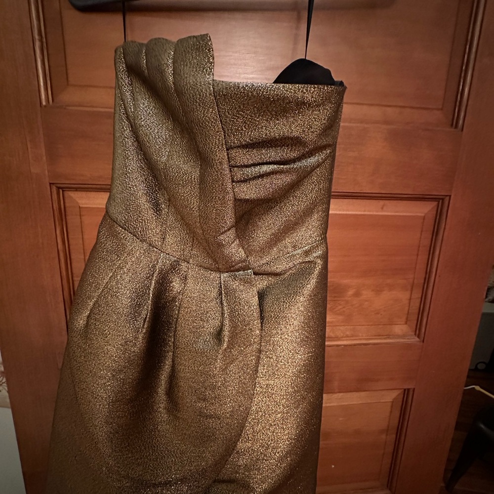 Ramy Brook Bronze Sparkly Strapless Mini Dress - Size 0
